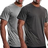 Men's Cooling Workout Shirts Bamboo Viscose Anti Odor Moisture Wicking Athletic Short Sleeve Lightweight Loose Gym Tee XXL