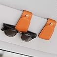 Sotfamily Sunglass Holder for Car Visor, Suede Cloth Magnetic Sunglass Organizer for Car Accessories, 2 Packs, Orange