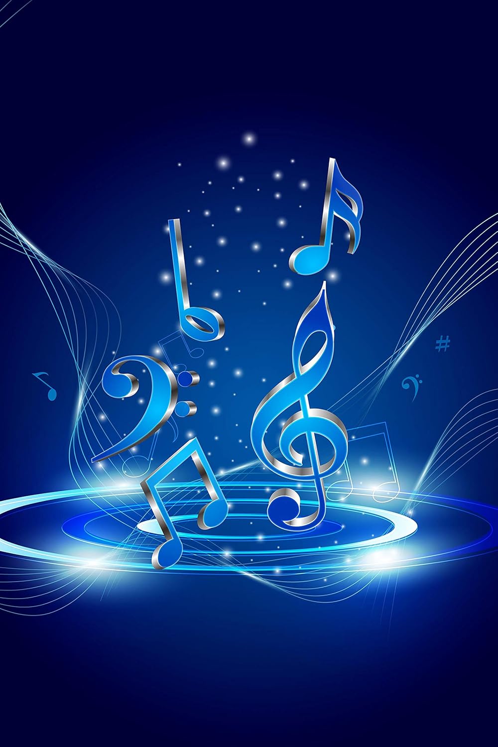 Amazon Com Blue Music Notes Flying Backdrop For Photography 6x9ft Musical Concert Church Background Photo Booth Studio Props Lylu594 Camera Photo