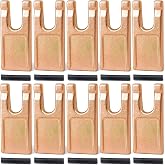 VAINELY 10Pcs Auger Teeth 35 Size Strips Set Suitable for Digging Crumbly Rock Soil Bricks and More, Steel Spiral Drill Flat Teeth for Excavator Loader Auger Attachment with Rubber