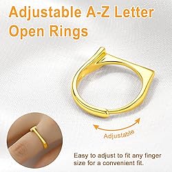 SILVERCUTE Statement Initial T Ring Gold Plated