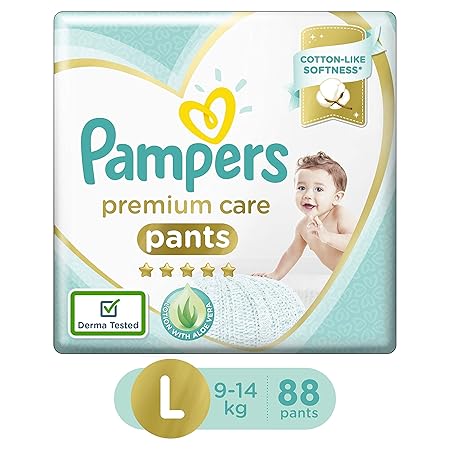 Pampers Premium Care Pants Diapers Monthly Box Pack, Large, 88 Count