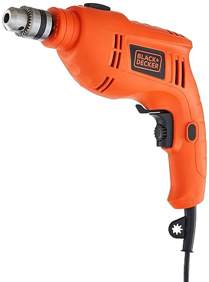 Black + Decker TB555 10mm 550-Watts Reversible Hammer Drill (Orange, 2-Pieces)