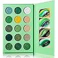 DE'LANCI Avocado Green Eyeshadow Palette 15 Colors, Highly Pigmented Eyeshadow Pallete Matte Shimmer Glitter Eye Shade Grinch Makeup, Long Wear Cruelty Free Nude Yellow Emerald Green Eye Shadow Pallet