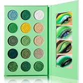 DE'LANCI Avocado Green Eyeshadow Palette 15 Colors, St. Patrick's Day Highly Pigmented Eyeshadow Pallete Matte Shimmer Glitter Eye Shade Makeup, Long Wear Nude Yellow Emerald Green Eye Shadow Pallet
