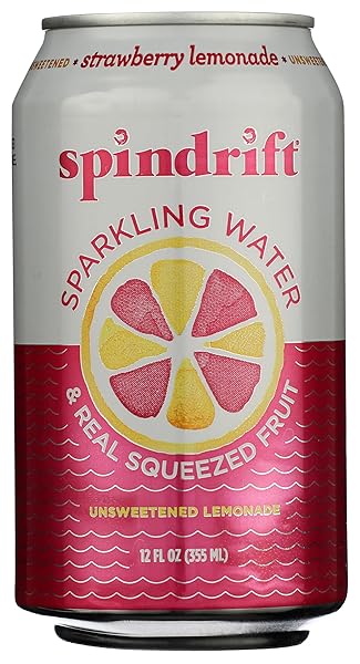 SPINDRIFT STRAWBERRY LEMONADE SPARKLING WATER CAN 12 OUNCE...
