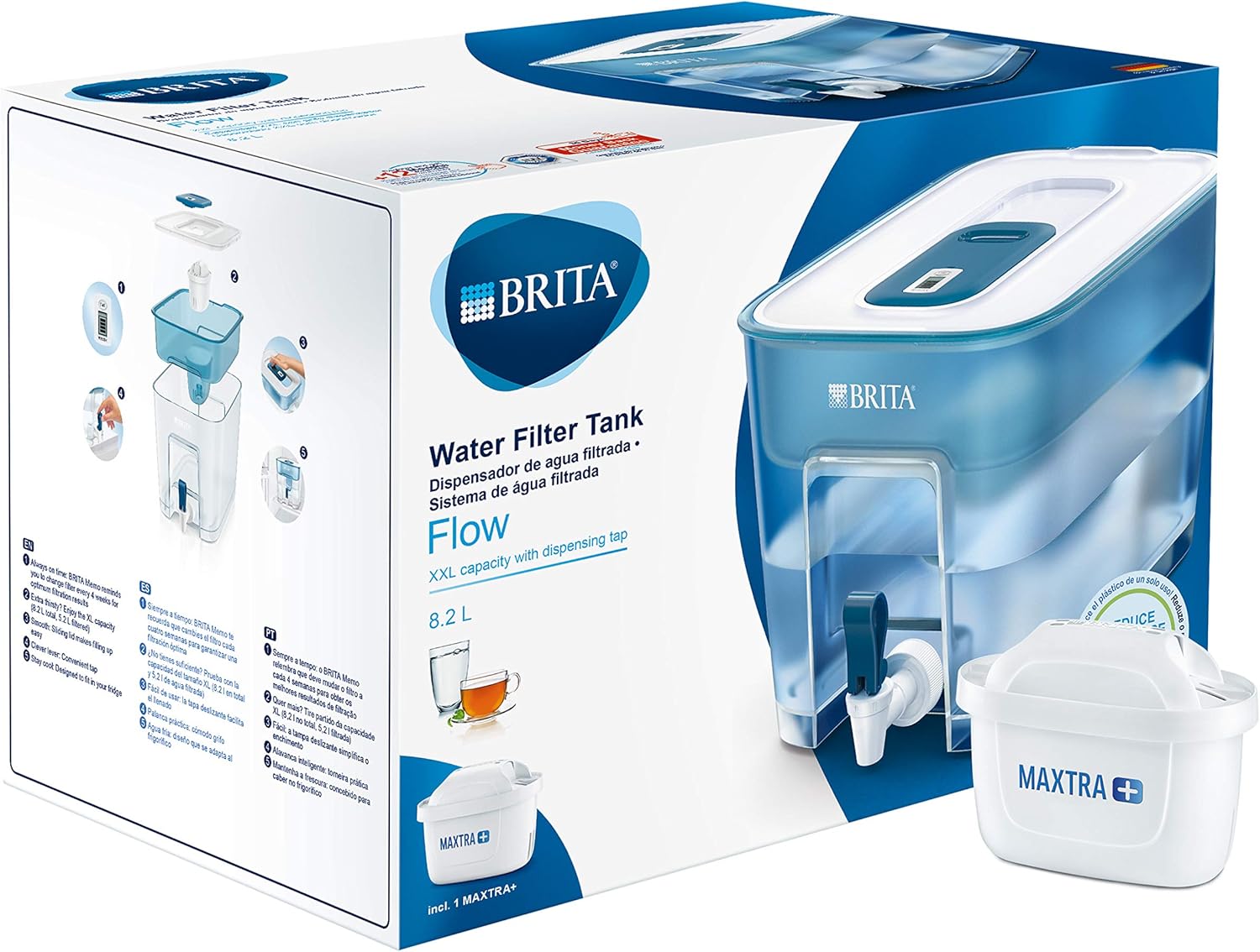BRITA Flow Fridge water filter tank for reduction of chlorine