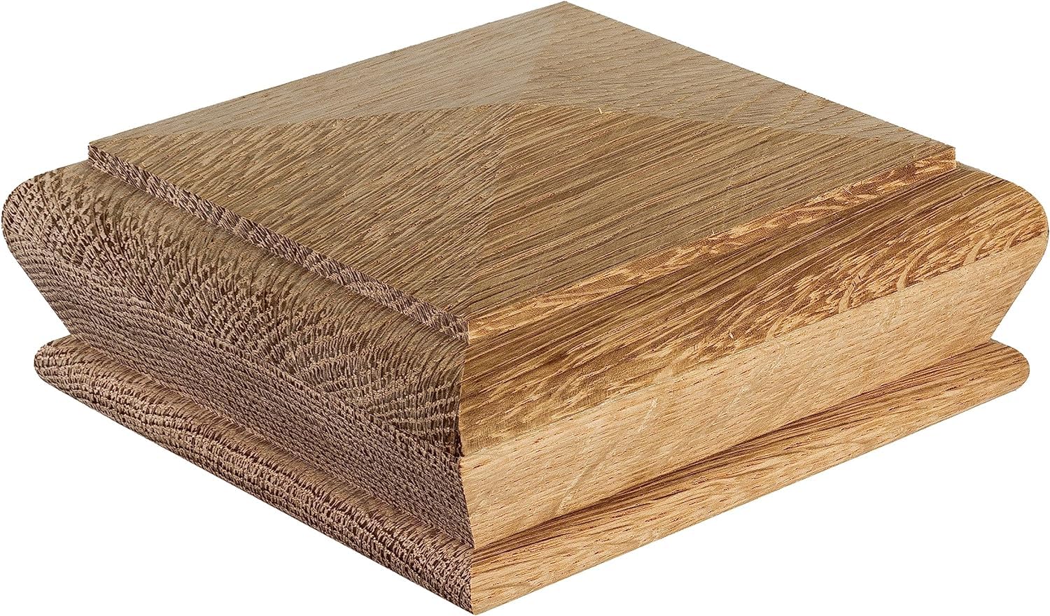 Blueprint Joinery Cambridge Oak Pyramid Newel Cap 110x110x50mm, Full Stair Newel Post Pyramid Cap 82mm, Recessed to Suit a 82mm x 82mm Newel (Full)