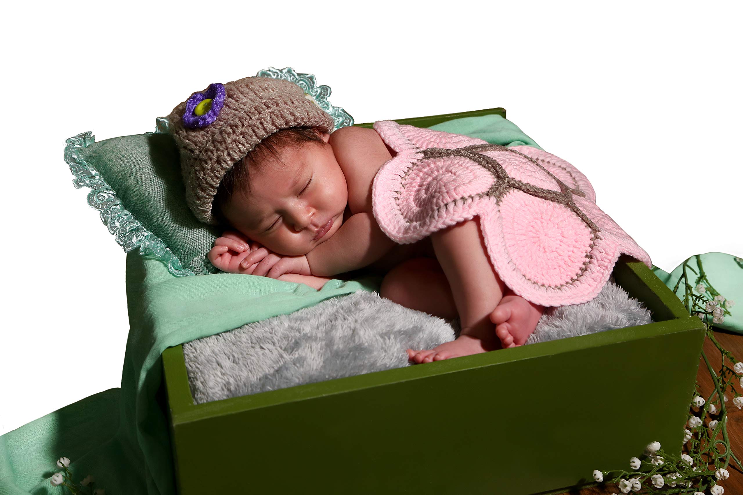 Dtailz Newborn Baby Girl/Boy Crochet Knit Costume Photography Prop Hats and Outfits