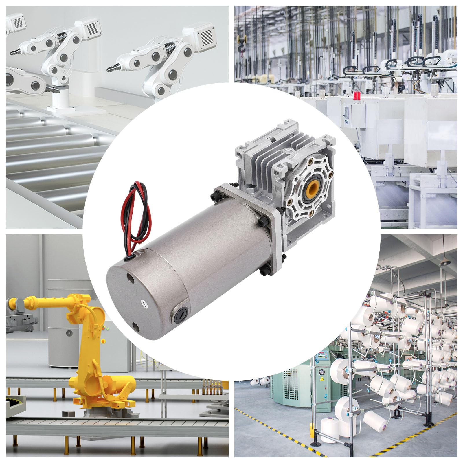 Elektrischer Schneckengetriebemotor DC 24V 300W – 1800 RPM, 7.5K Übersetzung, Reversierbar, Selbstsperrend