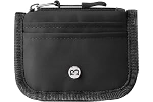 Babysun Mini Rfid Card Holder Slim Wallet with Change Zipper Pocket/3 Crad Slots/Key Ring, Small Wallet Thin Credit Card Wallet for Women & Men