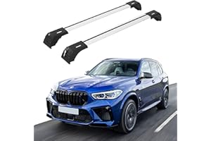 ERKUL 220lbs Roof Rack Cross Bars for BMW X5 G05 2019-2025 | Aluminum Crossbars with Anti Theft Lock for Rooftop | Compatible with Flush Rails - Silver