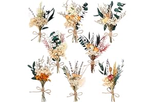 XLSXEXCL 8 Pcs Boho Dried Flower Bouquets Natural Real Plants Dried Flower Table Centerpieces Boho Wedding Decor Dried Embossing Flower Bundles Plant for DIY Craft, Bottles Decoration, Photo Props