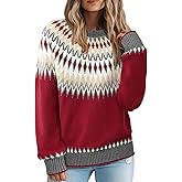 Messic Womens Fall Sweaters 2025 Long Sleeve Colorblock Pullover Casual Knit Winter Oversized Tops M-2XL