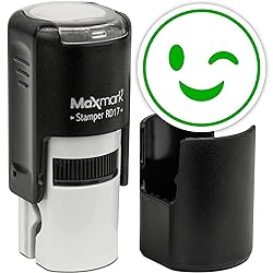 MaxMark Round Self Inking Emoji Stamp - Wink