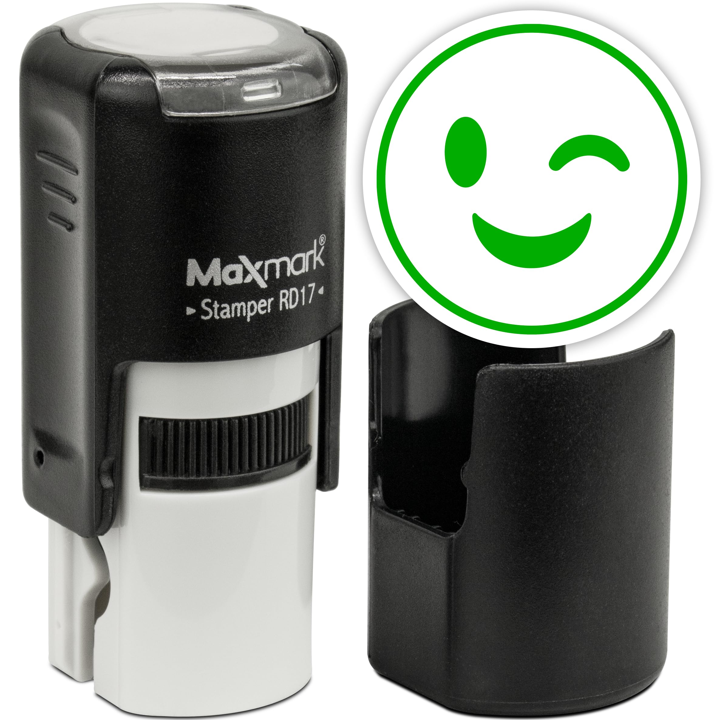 MaxMark Round Self Inking Emoji Stamp - Wink