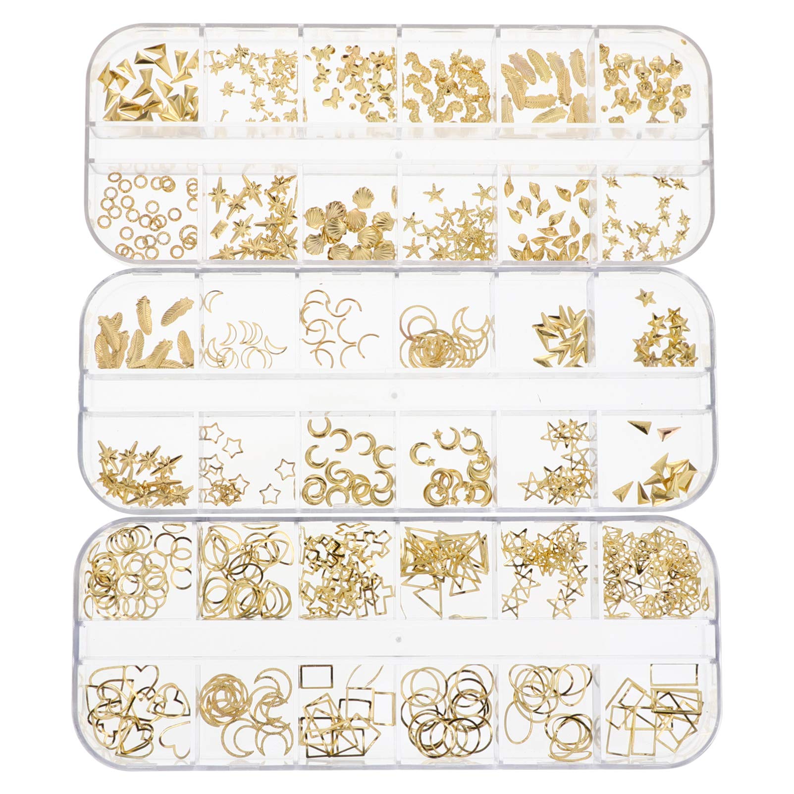 EXCEART 3 Boxes Ocean and Moon Star Themed Resin Fillers Alloy Moon Star Charms Beads Planet Filling Accessories for DIY Epoxy Resin Jewelry Pendant Nail Art