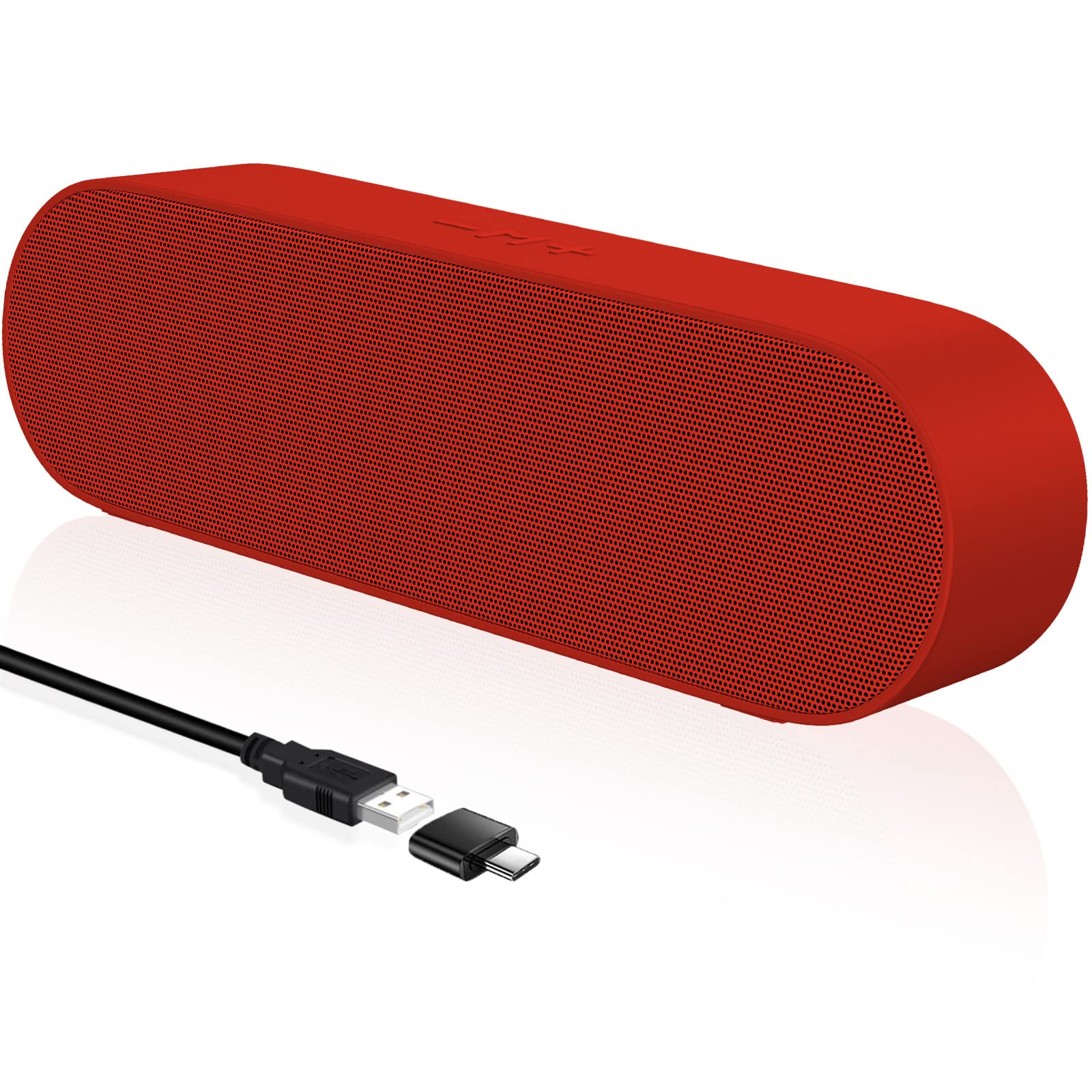 YYV USB Computer Speakers, Portable PC Speaker for Desktop, Laptop,Notebook, Wired Mini Soundbar Speakers with Loud Volume, Volume Control and Mute Button, Plug and Play