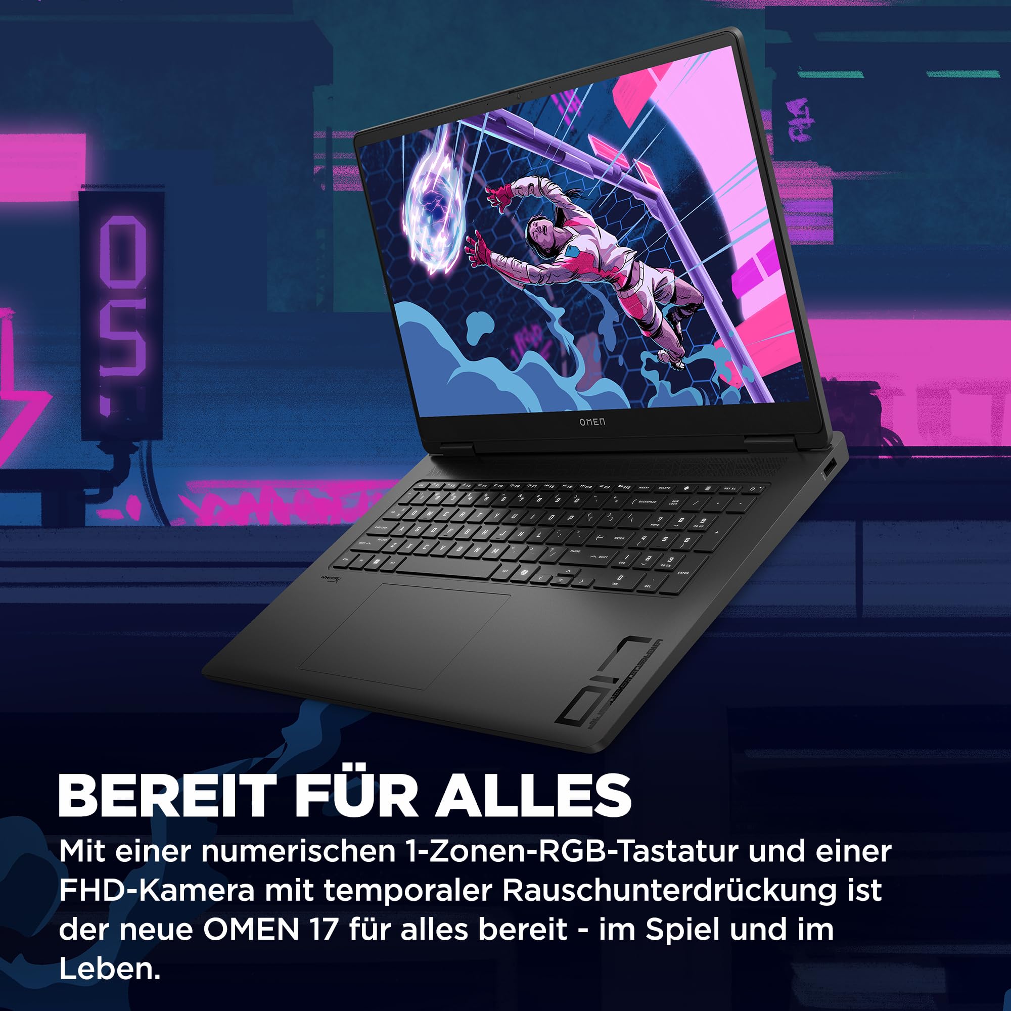 HP Omen Gaming Laptop | 17,3 Zoll FHD-Display - 144 Hz | AMD Ryzen 7 8845HS | 16 GB DDR5 RAM (2x8 GB) | 512 GB | NVIDIA GeForce RTX 4060 Laptop-GPU (8 GB) | QWERTZ | Windows 11 Home | Shadow Black 5
