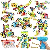 199PCS Building Blocks STEM Toys for 3 4 5 6 7 8+ Year Old Boy Girl Birthday Gifts Preschool Educational Building Toys for Kids Ages 3-5 4-8 5-7 6-8 Erector Sets Stem Kits Activities Creative Games
