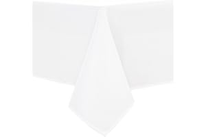 Hiasan Faux Linen Rectangle Valentine's Tablecloth - Wrinkle Free, Washable Rust-Proof Rectangle Table Cloth for Kitchen Dini