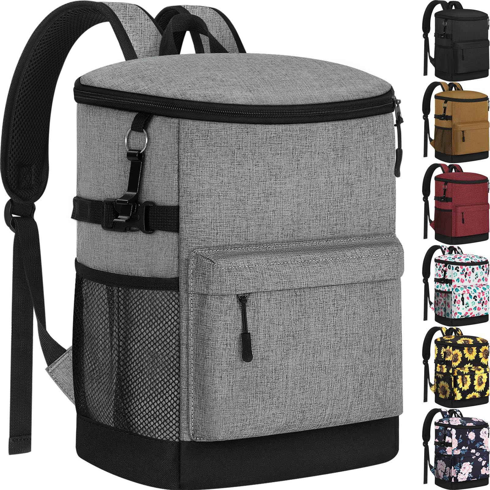 Photo 1 of Tenot Cooler Backpack 33 Cans Backpack Coolers Insulated Leak Proof Soft Beach Cooler Bag for Men Women Ice Chest Backpack Camping Hiking Picnic Travel Cooler Lunch Backpack Light Grey
