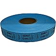 The Ticket Gurus-2000 Blue Admit One Single Roll Consecutively Numbered Raffle Tickets
