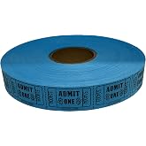 The Ticket Gurus 2000 Blue Admit One Single Roll Consecutively Numbered Raffle Tickets