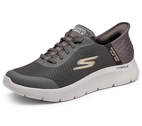 Skechers Men's Go Walk Flex Hands Up Hands Free Slip-Ins Sneaker, Brown, 11.5