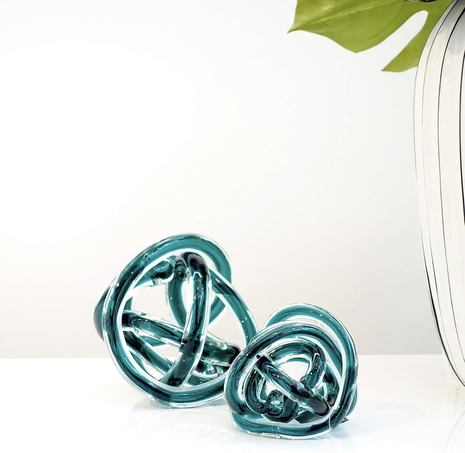 Torre & Tagus Orbit Glass Décor Ball, Small, Teal: Home & Kitchen