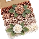 Koroni Flowers Rose Artificial Flowers 25pcs Dusty Rose Ombre Colors Foam Fake Roses with Stems for DIY Wedding Bouquets Bridal Shower Centerpieces Party Tables Home Decorations