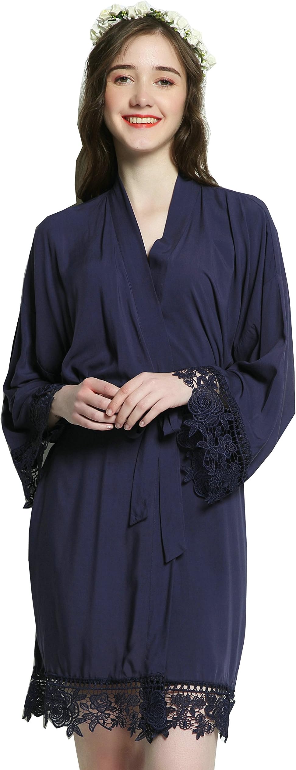 Women Cotton lace Robe Bridesmaid Robes Wedding Robe Bridal Bride Robe