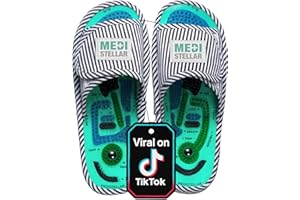 MEDISTELLAR Acupressure Massage Slippers for Plantar Fasciitis & Neuropathy Relief – Reflexology Massager Sandals, Ideal Gift for Men & Women, Stress & Tension, Pain Management for Foot Health