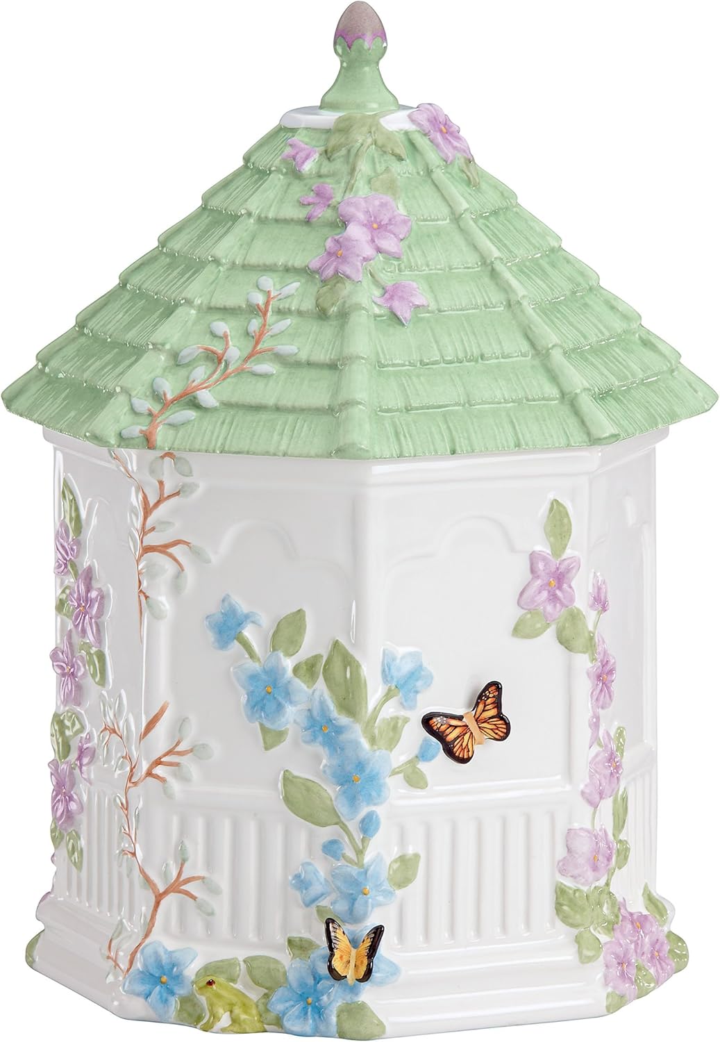 pacific current gazebo on Amazon Com Lenox Butterfly Meadow Figural Gazebo Cookie Jar 10 Inch White Kitchen Dining