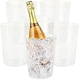 Tiawudi 12 Pack Plastic Ice Bucket For Parties, Gold Glitter Clear Wine Cooler K 974062
