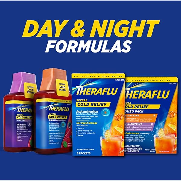 THERAFLU NIGHTTIME SEVERE COLD RELIEF HONEY LEMON FLAVOR POWDER – 6 CT