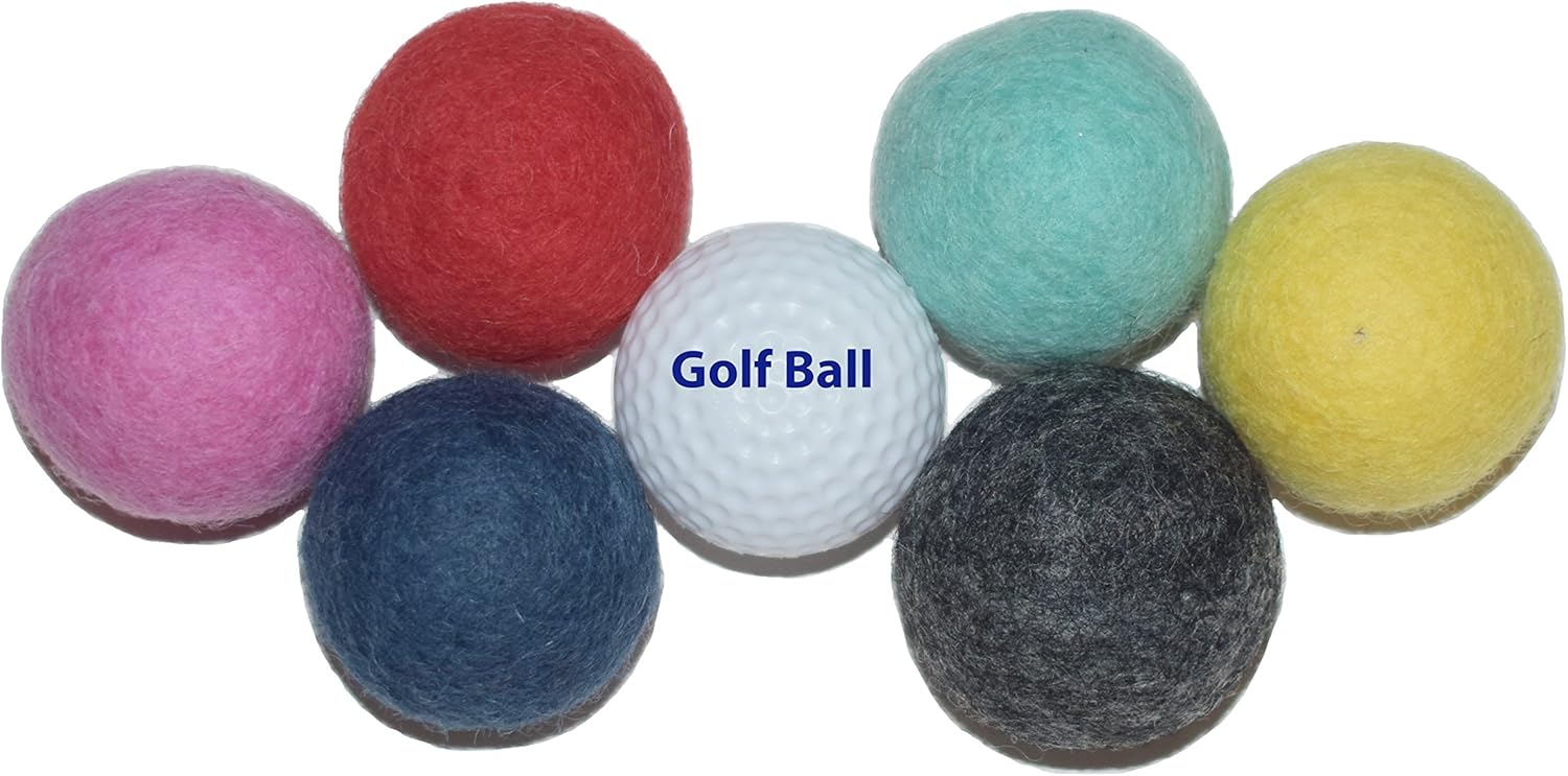 Comfy Pet Supplies Set of 6-100% Wool Felt Ball Toys for Cats and Kittens, Handmade Colorful Eco-Friendly Cat Wool Balls (4cm, Gray Mint Blue Red Pink Yellow) : Pet Supplies