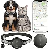 GPS Pet Tracker for Dogs &amp; Cats, Smart Collar with Real-Time Location | No Monthly Fee, Activity Monitoring, Adjustable Reflection Strap, Find My Compatible, Lightweight Wear, Plug And Play
