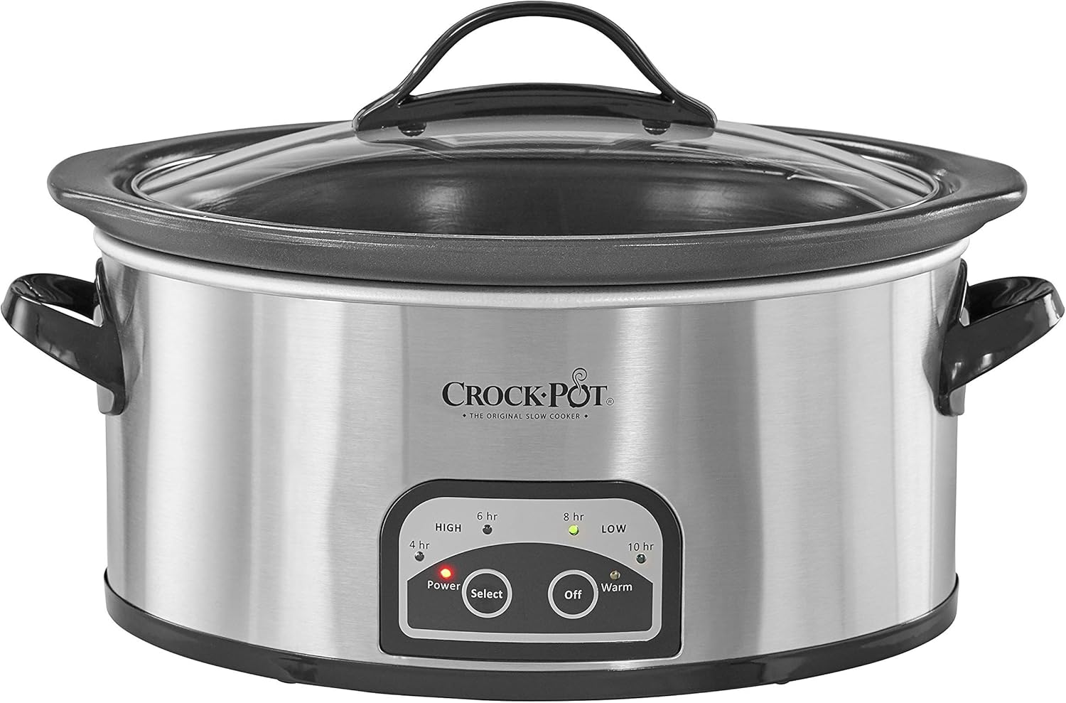 Crock Pot Smart Pot Slow Cooker with Easy to Clean Stoneware | Programmable Crock Pot | 6 quart | Stainless Steel (Renewed)