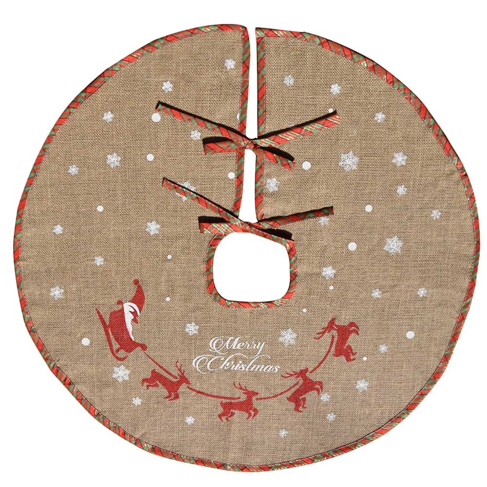 AmaJOY Merry Christmas Tree Skirt White Snowflake Burlap Tree Skirt for Xmas Decor Festive Holiday Decoration, Red and Green Plaid, 30 Inch or 48 inch for choice (48")