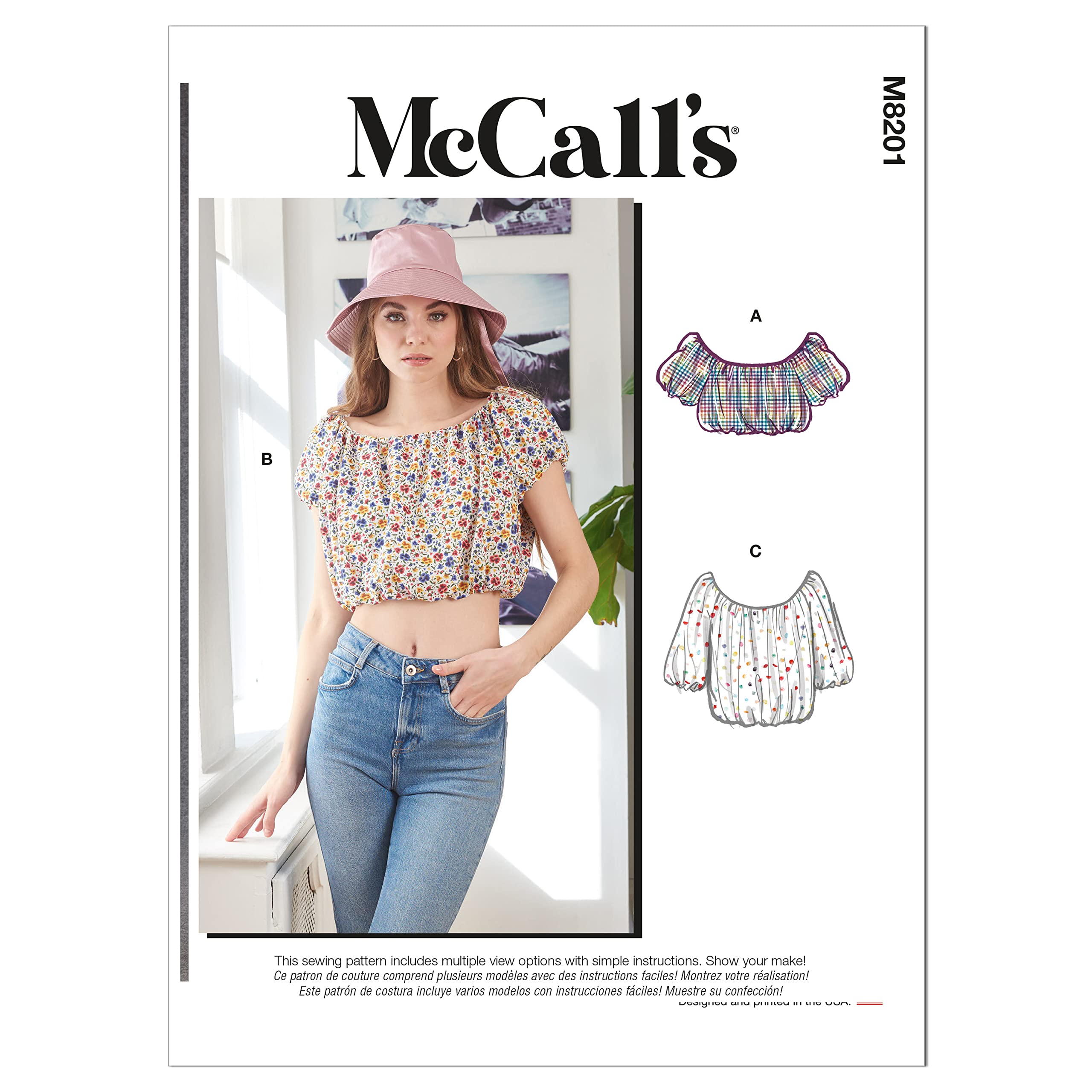 McCalls Sewing Pattern M8201ZZ ZZ (L-XL-XXL) Misses' Tops, Multi Colour
