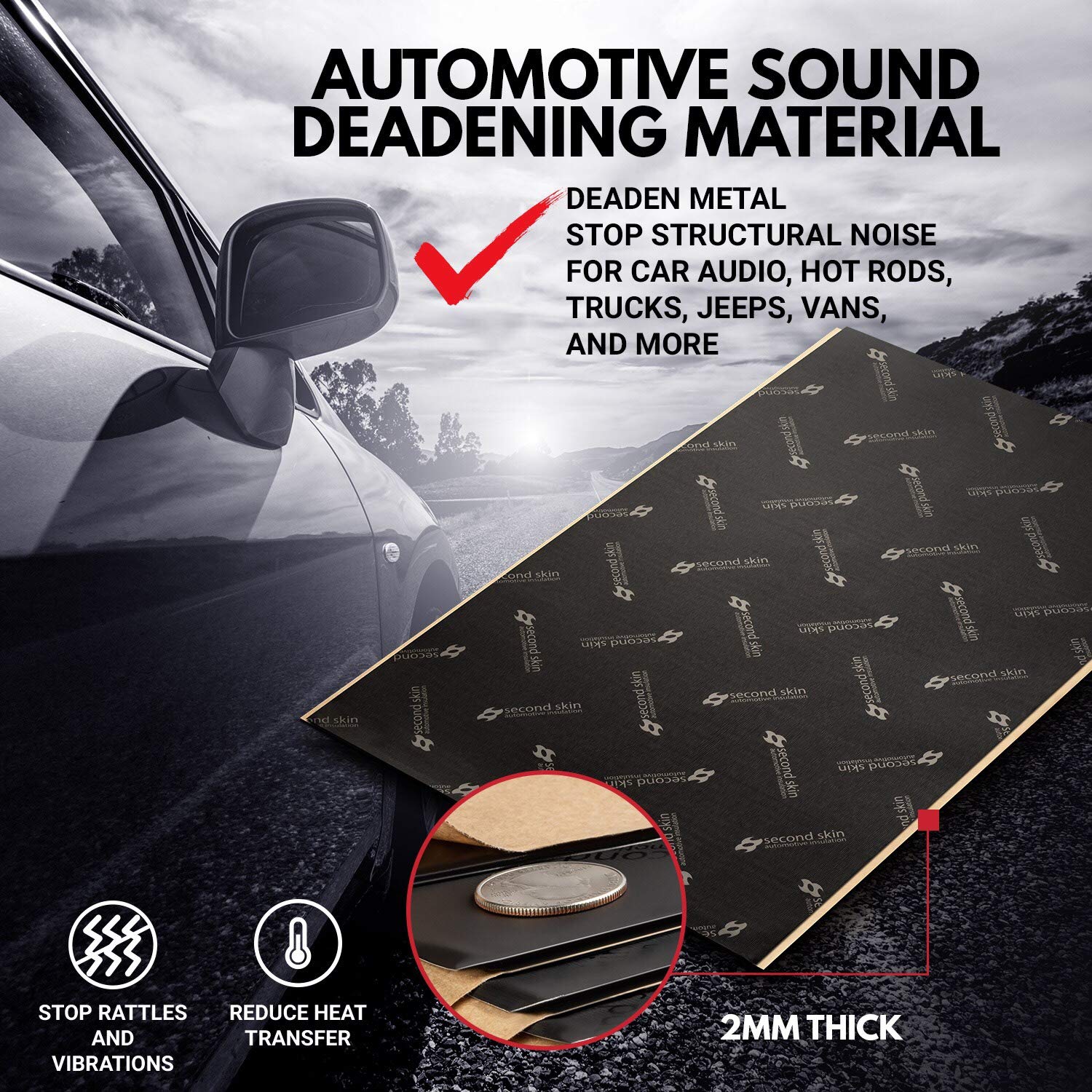 Second Skin Damplifier Pro Premium Car Sound Deadening Material (80mil