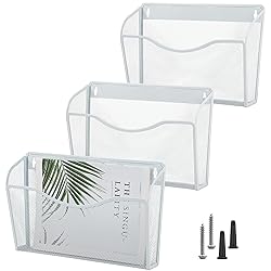 COSYAWN 3 Pack Mesh Wall Mounted File Holder, Metal