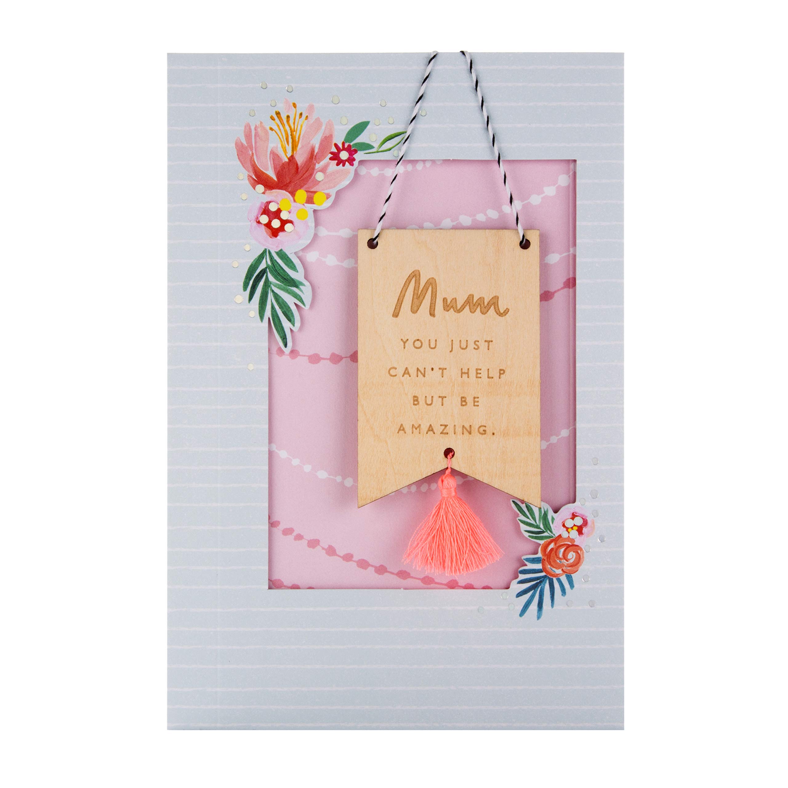 Hallmark Birthday Card for Mum - With Wooden Keepsake Decoration