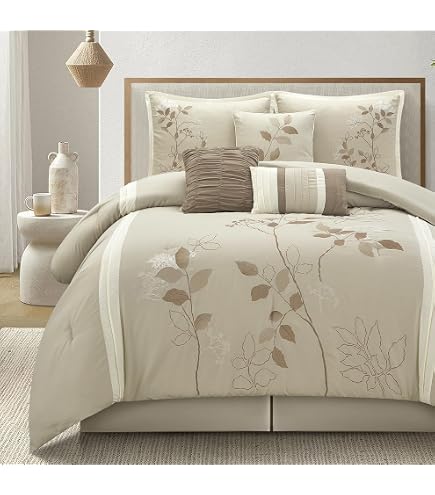 Victoria Navy Full 12-Piece Comforter Set - Abstract Polyester Bedding With Sheets & Shams