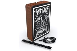 JERGRIM Vintage Aged to Perfection Adult Piñata with stick and blindfold - 17”x10”x3.5” Perfect for Party Decorations, Photo Prop, Funny Anniversary, 50th birthday – Fits candy/favors