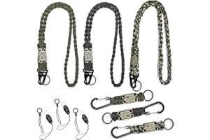 SVICCOOKQ 6Pcs Heavy Duty Paracord Lanyards With USA Flag, Braided Parachute Lanyards for Outdoor Activities