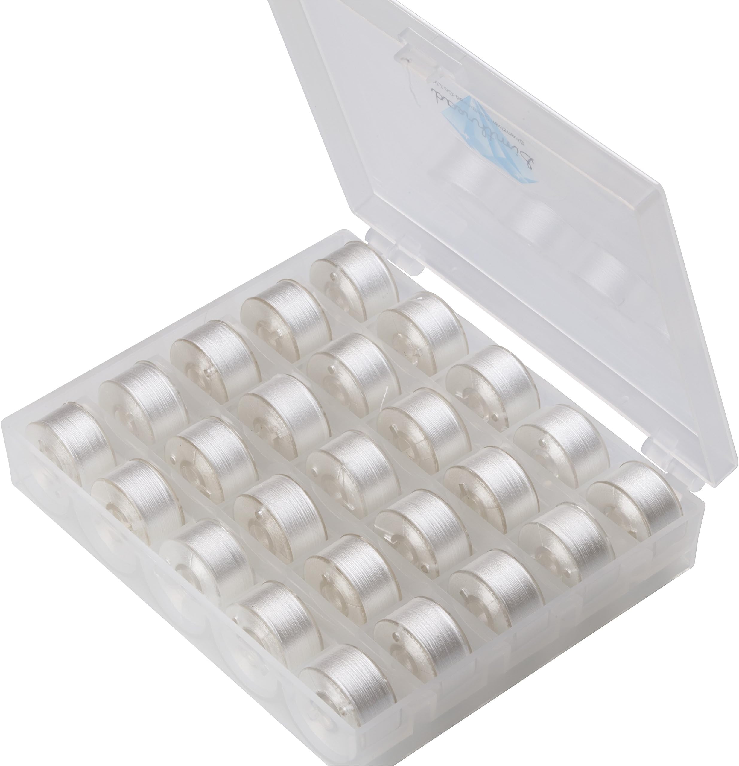 Simthreads 60WT (75D/2) Embroidery Prewound Bobbins Thread, Type A, 25pcs/box (White)