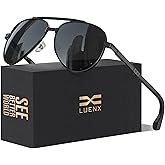 LUENX Aviator Sunglasses for Men Women Polarized, Driving Trendy Retro Sun Glasses UV400 Protection With Accessories 60mm