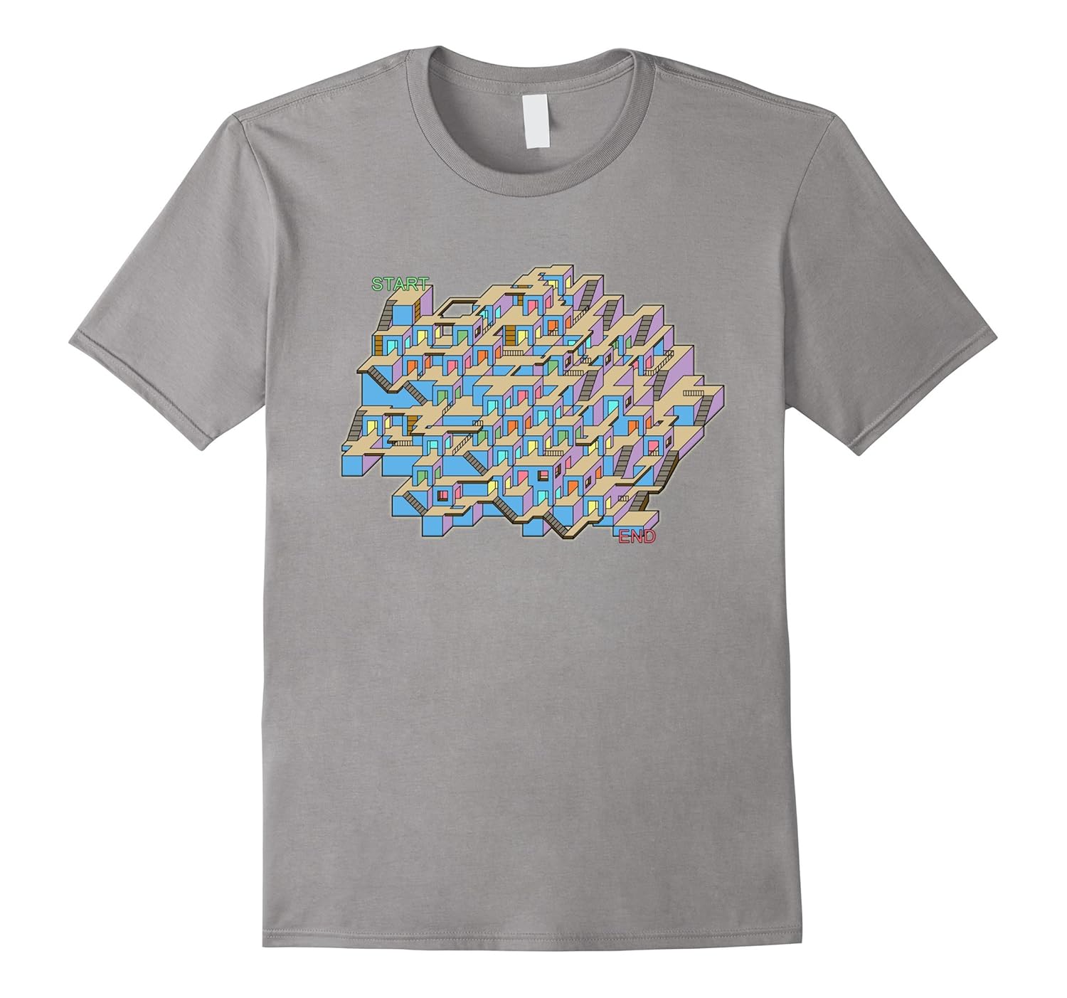 3D Maze T-Shirt-Rose